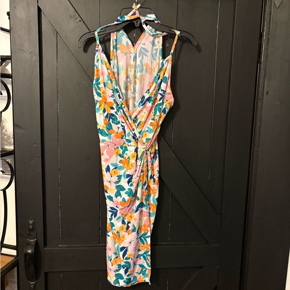 BCBGeneration Multicolor Floral Backless Dress NWT - image 1